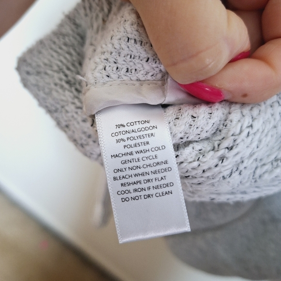 Loft Gray Marled Asymmetrical Full Zip Moto Sweater Jacket Size Small - Picture 10 of 12